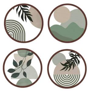 lot 6319 image: pechpell 4Pcs Metal Boho Wall Art, 10 Inch Openwork Small Sage Green Bohemian Hanging Minimalist Decor for Living Room Bedroom Bathroom Office Home Aesthetic