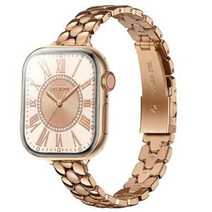 lot 6320 image: Deczone Narrow Band Compatible with Apple Watch Band 42mm (Series 11 10), 41mm (Series 9 8 7), 40mm (SE 3 2 1 Series 6 5 4), 38mm (Series 3 2 1), iwatch Dressy Thin Metal Bands for Women Rose Gold