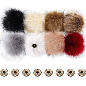 lot 6329 image: Boao 8 Pcs Faux Fur Pompoms for Hats with Removable Press Button Faux Fur Fluffy Pompom Balls Knit Hats Clothing Accessories for Bobble Hat Knitting Shoes Scarves Bag(8 Color)