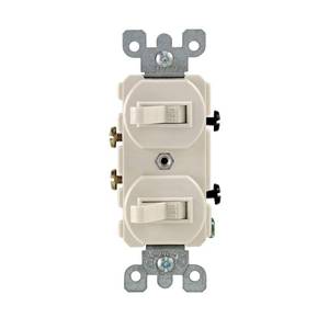 lot 6344 image: Leviton Decora Duplex Combination Switch, 5224-2T, Light Almond