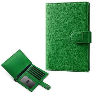 lot 6347 image: VULKIT Leather Passport Wallet for 2 Passports Slim Double Passport Holder RFID Blocking Passport Travel Wallet with ID Window for Women