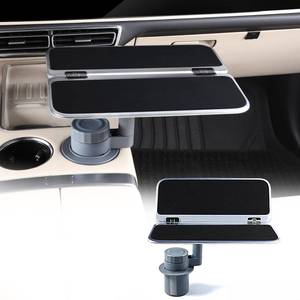 lot 6392 image: 360° Rotating Folding Cup Holder Table, Steering Wheel Tray, Car & Laptop Desk - Car Accessories for Women & Men, Fit Tesla Model Y3SExplorerMaverick