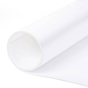 lot 6393 image: White Plastic Roll 16x96In 0.8mm Thick Hard Polypropylene Flexible Plastic Sheet for DIY Crafts, Custom Gaskets, Furniture Trim Protective Liners, Heat Bendable Cut-to-Size