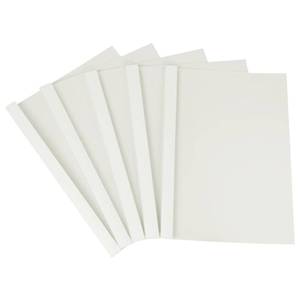 lot 6401 image: RAYSON TBC12-25 Thermal Binding Covers, 12 Inch, White Letter Size Holds 120 Sheets, 25 Pack