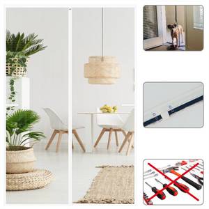 lot 6408 image: CHIYUNS White Screen Door Mesh Magnetic Closure Heavy Duty 60 x 80 inch, Self Closing Fiberglass Mosquito Net with Magnet for Doors, Bug Fly Screens Curtain for Doorway, Keep Bugs Out, Pet Friendly