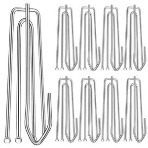 lot 6411 image: 60PCS Stainless Steel Drapery Hook and Pin for Pleated Drapes 4 Prongs Pinch Pleat Clips Traverse Pleater 4 End Curtain Hangers for Window Door Bathroom Curtain