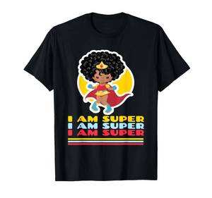 lot 6412 image: I AM Super - Black Girl Super Hero T-Shirt size small