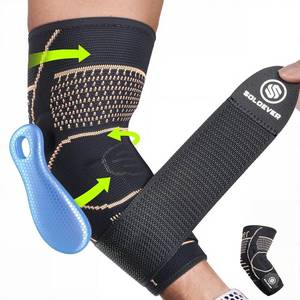 lot 6416 image: SOLOEVER Copper Elbow Brace for Tendonitis for Women & Men, Elbow Compression Sleeve with Gel Pad for Arthritis, Golfers, Bursitis. Elbow Support for Pain Relief, Weightlifting (Black, L)