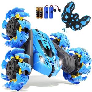 lot 6429 image: Remote Control Car, New Upgraded Double-Sided 360° Rotating RC Toy Cars with LED Headlights, 2.4GHz Rechargeable Electric Race Stunt Car with 4WD, Best Present for 6-12 Year Old Boys and Girls (Blue)