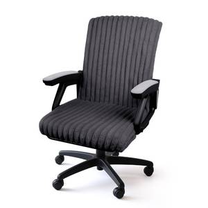 lot 6436 image: AELS Faux Fur Striped Office Chair Cover, Desk Chair Cover Computer Office Chair Covers - Fits Desk ChairArmchair, Soft Breathable Fabric - Washable & Removable for Home & Office, Dark Gray