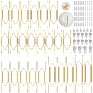 lot 6444 image: Tetutor 24 pcs Plate Hangers for The Wall, 4681012 Inch Invisible Decorative Wall Plate Hangers, Stainless Steel Plates Walls Hanger for Display Various Sizes with Hooks for Decorative