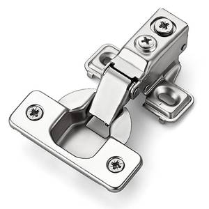 lot 6449 image: Ravinte 10 Pack 5 Pairs Short Arm Kitchen Cabinet Hinges for 12 Inch Overlay Cabinet, Brushed Nickel 105 Degree Opening Angle Hinges, Soft Close Concealed with Mounting Screws for Face Frame Door