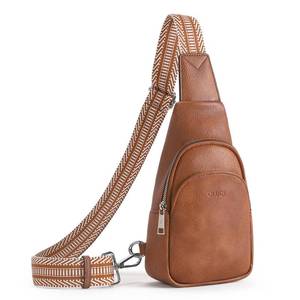 lot 6450 image: CLUCI Small Sling Bag for Women, Vegan Leather Fanny Pack Crossbody Bags for Women, Chest Bag With Guitar Strap