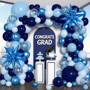 lot 6451 image: KARLURE Blue Balloon Arch Kit Garland, Chrome Blue Light Navy Blue Confetti Balloons for Birthday Baby Shower 2026 Graduation Bridal Shower Wedding Anniversary Party Decorations