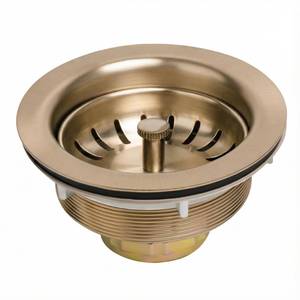 lot 6454 image: Garmaing Champagne Bronze Kitchen Sink Drain - Fit 3.5 inch Standard Sink - Fit 1.5 inch Pipe - Champagne Gold Brushed 304 Stainless Steel Sink Strainer - Compatible with Delta Faucet Champagne Bronze