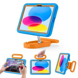 lot 6481 image: Kids Case for iPad (A16) 11th10th Gen 10.9 20252022,Adjustable PortraitLandscape StandDrop Proof with Handle,Child Friendly Case for iPad Air 11 (M4M3M2) 202620252024 (Blueorange)