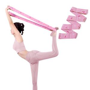 lot 6483 image: Xensamy Extra-Wide Yoga Stretch Straps with 11 Loops - Adjustable & Reinforced Stretching Bands for Pilates, Dance, Gymnastics & Physical Therapy, Premium Home Training Equipment (Pink)