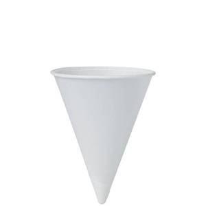 lot 6488 image: Solo 42R-2050 4.25 oz White Paper Cone Cups (Case of 5000)