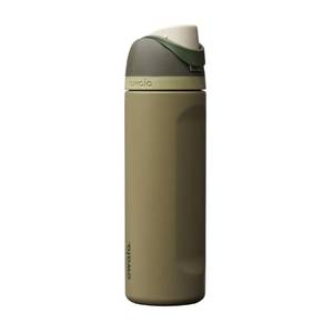 lot 6495 image: Owala FreeSip Insulated Stainless Steel Water Bottle with Straw, BPA-Free Sports Water Bottle, Great for Travel, 24 Oz, Off Road has water on it needs washed