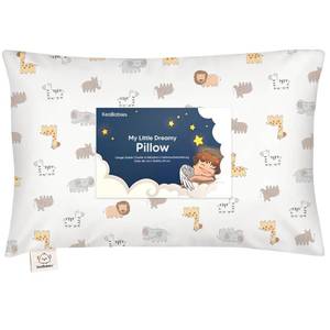 lot 11431 image: Toddler Pillow with Pillowcase - 13x18 My Little Dreamy Kids Travel Bed Pillows for Sleeping, Organic Cotton Small Pillowcase, Soft & Breathable, Machine Washable, Toddlers 2-5 years old (Safari Echo)