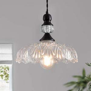 lot 11438 image: GEFOUN Vintage Glass Pendant Lights Fixture Modern Black Chandelier Adjustable Hanging Light Farmhouse Kitchen Island Lighting for Bedroom Dining Room Living Room Hotel