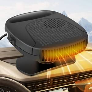 lot 11441 image: 12V 120W Portable Car Heater & Fan, All Season Defogger Defroster Fan 2 Modes in 1 with 360° Rotation, Cigarette Lighter Plug Design, Great for Cars Trucks Vehicles