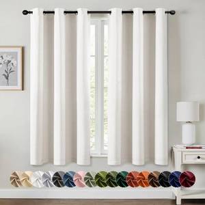 lot 11449 image: MIULEE Ivory Blackout Curtains for Bedroom Living Room 63 Inches Long 2 Panels, Thermal Insulated Room Darkening Drapes Solid Grommet Noise Reduction Light Blocking Window Treatments 40x63 Inch