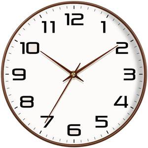 lot 11453 image: Mabpedo Woodgrain Wall Clock��Silent Non-Ticking Wall Clocks Battery Operated 8 Inch, Large Easy-to-Read Numbers Modern Modern Analog Clock for Bedroom Living Room Kitchen Office Gym (Brown)