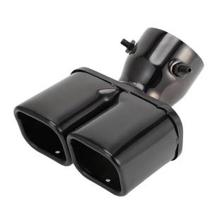 lot 11469 image: VekAuto 1 Pc Square Curved Slant Cut Dual Exhaust Tip for Toyota Land Cruiser Prado GDJTRJ150 Series 3.0 Inlet 7.1 Length Stainless Steel Black Rear