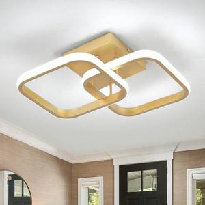 lot 11472 image: CANEOE Led Hallway Light, 6000K Cool White Modern Led Ceiling Light Fixtures, Gold Square Flush Mount Ceiling Lights for Hallway Living Room Bedroom Kitchen Ceiling Lamp (Gold, Square) (Used)