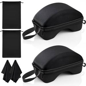 lot 11475 image: Copkim 2 Sets Ski Goggles Case Snow Goggles Case Semi Hard EVA with Ski Goggle Bag and Cleaning Cloth sports Glasses Storage Holder