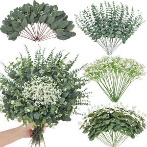 lot 11481 image: Faylifeway 120 Pcs 4 Kinds Mixed Eucalyptus Greenery Stems, Baby Breath Flowers Artificial Bulk and Greenery Stems for DIY Bouquets Wedding Home Floral Decor