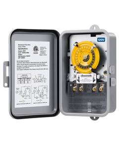 lot 11490 image: DEWENWILS 24-Hour Mechanical Timer Switch - 120VAC SPST, 2HP 40A, Metal Enclosure, Heavy Duty, Manual Override, Ideal for Pool Pump, Water Heater, Lights and Fans, Weatherproof, ETL Listed, Gray