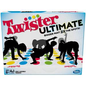 lot 11493 image: Hasbro Gaming Twister Ultimate Bigger Mat, More Colored Spots, Family, Kids Party Game Age 6 Compatible with Alexa (Amazon Exclusive)