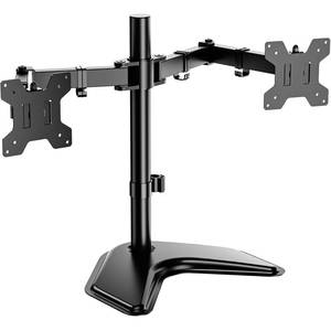 lot 11507 image: WALI Dual Monitor Stand for Desk, Monitor Stands for 2 Monitors up to 27 inch, Dual Monitors Mount Fits up to 22lbs, Free Standing Full Motion Dual Monitors Arm for Desk (MF002), Black