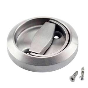 lot 12177 image: Hdtyyln 1pcs Round Recessed Pull, Recessed Door Knob, Cabinet Round Hidden Handle, Embeded Concealed Brushed Stainless Steel Handle for Modern Bedroom Door Drawer Wardrobe (Silver)
