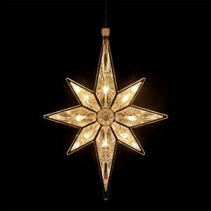 lot 12189 image: Mudder 10.8 Inch Christmas Window Star Lights Large Hanging Bethlehem Star Tree Topper Decoration Christmas LED Window Lights Silhouette Decoration (Warm White,1 Piece)