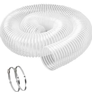 lot 12197 image: 5 x 10 Heavy PVC Dust Collection Hose, Puncture Resistant PVC Dust Collection Hose, Flexible Clear PVC Fume Collection Hose with Carbon Steel Wire Coil for dust collection systems