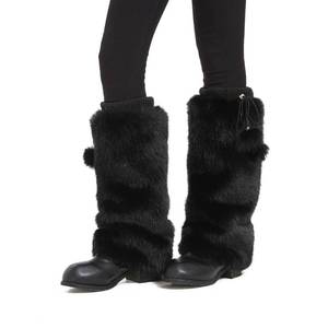 lot 12198 image: Fur Leg Warmers Furry Faux Fur Winter Leggings Boot Cuffs Toppers for Women