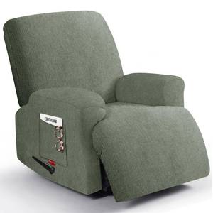 lot 12208 image: Jcones 3 Pieces Stretch Recliner Chair Covers - Plush Fabric Slipcovers & Durable Furniture Protectors for Kids and Pets (1 Seater, Green)