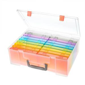 lot 12213 image: Photo Storage Box 4x6, 18 Inner Photo Case Large Photo Organizer Acid-Free Photo Box Storage Photo Keeper Photo Storage Case, Plastic Craft Storage Box for Photo Stickers Stamps Seeds (9 Colors)