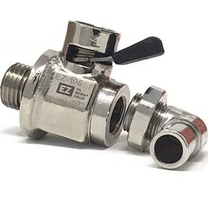 lot 12231 image: EZ-106(14mm-1.5) EZ Oil Drain Valve with removable L-Shape Hose End Combo