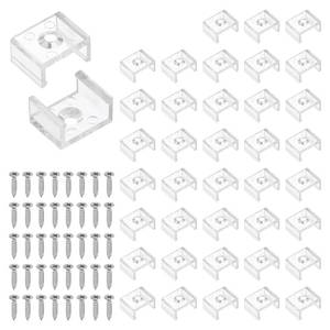 lot 12255 image: PATIKIL LED Strip Light Clips, 60 Pack Mounting Bracket Fixing Clips Plastic Clamp Holders with 304 Stainless Steel Screws for 12mm Neon RGB Light Cable Ribbon, Clear