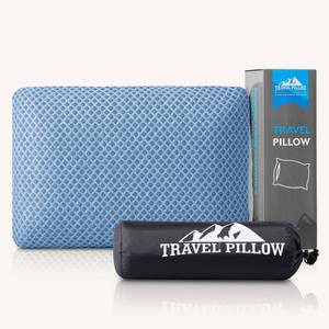lot 12258 image: PEUJEW Travel Pillow Memory Foam Pillows, Camping Pillow-Compressible Medium Firm, Breathable Cover, Ideal Backpacking Hiking, Bed Pillows, Airplane and Car (Blue, S)