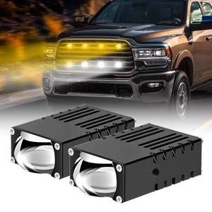 lot 12275 image: Super Bright Grill Driving Lights, Mini Projector Fog Lights for CarTruckOffroadUTVATVMotorcycle, Slim LED Bar, Hi-Lo Beam, WhiteYellow