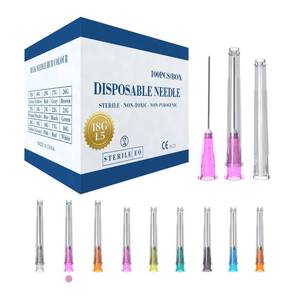lot 12279 image: 100 Pack 18 Gauge 1.5 Inch Luer Lock Needle,Aseptic Disposable Needles, with Needle Caps, Individually Packaged,Precision Dispensing Needles Accessories for Lab and Industrial Use
