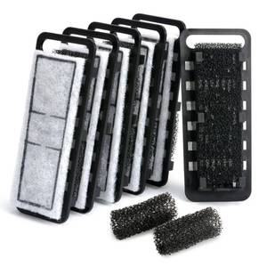 lot 12281 image: NICREW Slim Aquarium Filter Cartridges (6 pcs) with Intake Sponges (2 pcs)