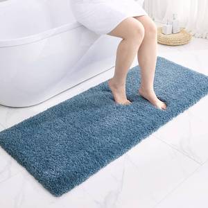 lot 15098 image: Disolla Blue Bathrom Runner Rug 24x59 - Large Soft Plush Bath Mat, Thick Long Non-Slip Shaggy Floor Mat, Ultra-Absorbent for Master Bathroom Bedroom