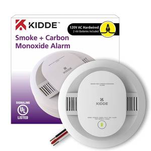 lot 16367 image: Kidde Hardwired Smoke & Carbon Monoxide Detector, AA Battery Backup, Interconnectable, LED Warning Light Indicators