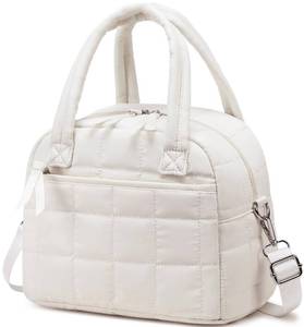 lot 16385 image: LEDAOU Lunch Box for Women Lunch bag Quilted Puffer Lunch Box with Adjustable Strap Insulated Reusable LunchBox for Work School Picnic Travel